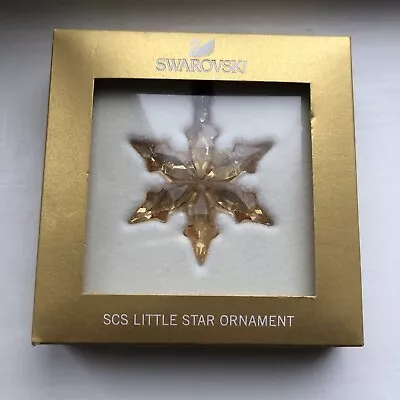 £29.99 • Buy Swarovski Crystal SCS 2015 Little Snowflake Star Ornament Boxed  Gold 5135931