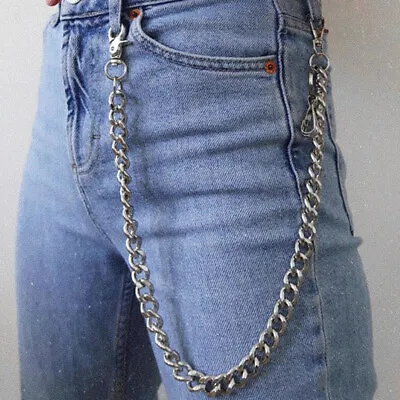 60cm Long Keyring Chain Hipster Pant Jean Key Wallet Belt Ring C F3 HO • £3.66