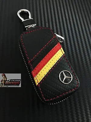 Mercedes Benz AMG High Quality Leather Key Fob Case Holder Perfect Fit Key Ring • $22.99