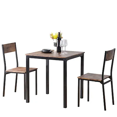 Dining Table And Chairs 2 Set Seat Metal Frame Kitchen Dining Room Furniture • £63.99