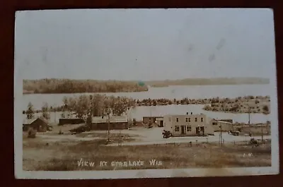 Rare! Historical Rppc Star Lake Wis Rr Post Office Town Sayner Plum Vilas 1-4 • $300