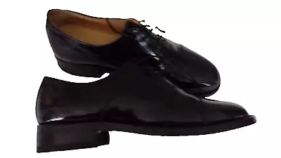 Mens Samuel Windsor Shoes Size 7 Black Patent Leather Excellent Cond Handmade • £28.49