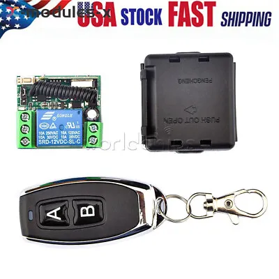 433MHz DC12V Relay 1/2CH Wireless RF Door Remote Control Switch Transmitter USA • $10.12