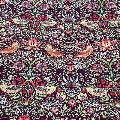 William Morris  Strawberry Thief 100%  Cotton Fabric Crafts 54” Wide Full Meter • £9.49