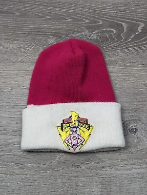 VTG 1994 Mighty Morphin Power Rangers Beanie Hat Pink Ranger Patch One Size • $31.31