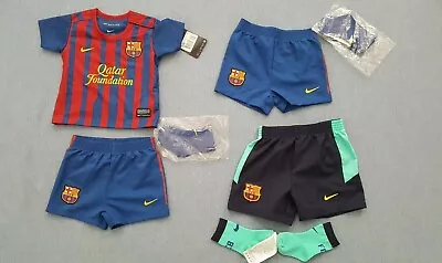 NIKE BARCELONA MESSI INIESTA XAVI Busquets SHORTS SOCKS 9 -12 Months  74 - 80 Cm • $45