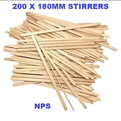200 X Wooden Stirrers Perfect For Tea & Coffee 180mm Long FREE QUICK DELIVERY UK • £3.40