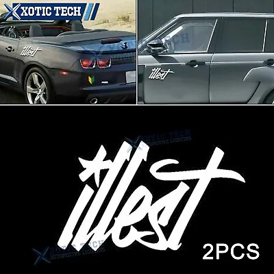 2x Euro Racing Style Fatlace ILLEST Symbol Stickers Decal Durable Easy Peel • $11.79