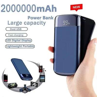 20000000mAh Power Bank USB& LCD Charging Ultrathin Battery Pack Portable Charger • £6.99