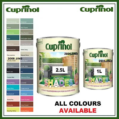 £23.77 • Buy Cuprinol Garden Shades Paint -Furniture Sheds Fences - 1L & 2.5 L All Colours