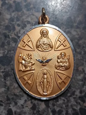 Vintage Jesus Mary St Christopher St Anthony St Jude Prague Miraculous Medal  • $15