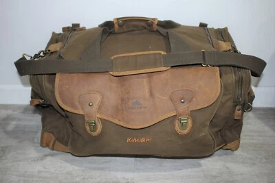 $79.95 • Buy Vintage? HIGH SIERRA Leather & Canvas DUFFLE Bag LARGE Overnight Weekend 24 