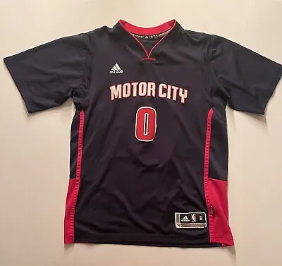 Men's Adidas Detroit Pistons Motor City Andre Drummond T Shirt Swingman Jersey M • $34.99