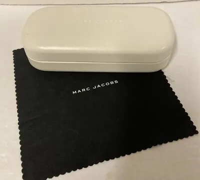 Marc Jacobs White Hard Eyeglass Sunglasses Case With Cloth • $12.95