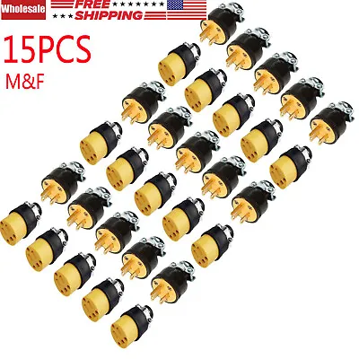 Lots Male&Female Extension Cord Replacement Electrical End Plugs 15AMP 125V • $5.98