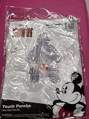 Disney Mickey Mouse Parts Clear Poncho Youth Kids Boys Girls Parks Dry • $12