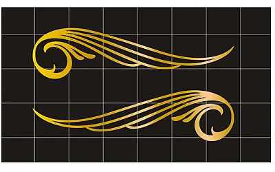 Pinstripe Decal Set Of 2 Vinyl Stickers Motorcycle Car Truck Tank Fender Gold • $5.95