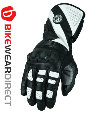 Motorcycling Motorbike Gloves Leather Biker CE Carbon Fiber Armour With Vents • £27.99