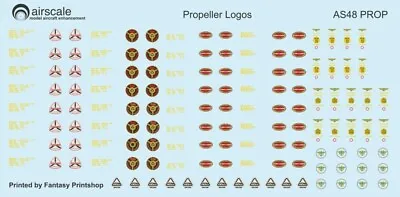 Airscale Decals For 1/48 Allied & German Propeller Logos • $17.95