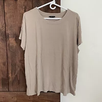 J Jill Women Size XL Shirt Wearever Tan Short Sleeve Top Stretch • $12