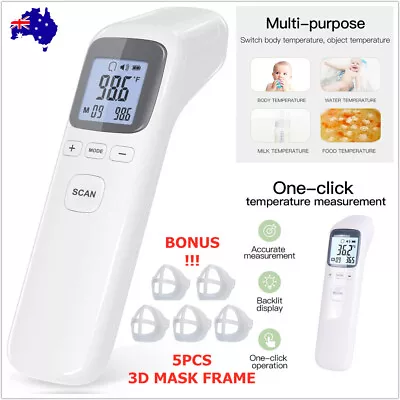 Digital Thermometer Infrared Forehead Temperature Gun Baby Adult MASK Brackets • $20.73