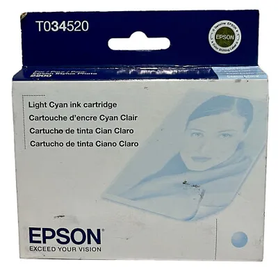 Epson T034520 LIGHT CYAN Printer Ink Cartridge New Stylus 2200 Warranty Exp 6/15 • $24.99