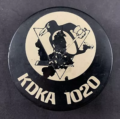 Vintage Official Pittsburgh Penguins NHL KDKA 1020 Radio Hockey Puck • $59.99