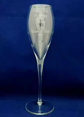 PERSONALISED CHAMPAGNE FLUTE 21st 20th 30th 40th 50th 60th 70th Birthday • £11.39