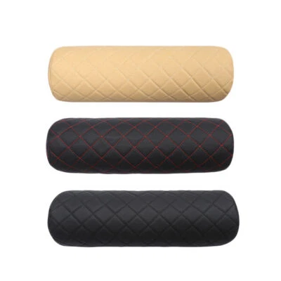 $26.03 • Buy Car Neck Pillows Genuine Leather Auto Round Roll Office Chairs Headrest Support
