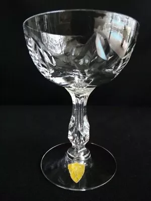 Tiffin Clear Cut Glass Renaissance Champagne/Sherbet Air Bubble Stem 17594 • $3.80