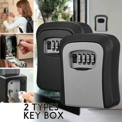 £5.92 • Buy Key Safe Box 4 Digit Wall Mounted Outdoor High Security Code Lock-Storage Home