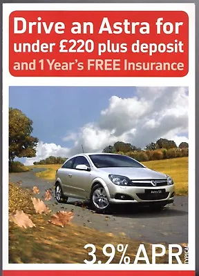 Vauxhall Astra Sport Hatch SXi Finance Offers 2007 UK Market Foldout Brochure  • $17.41