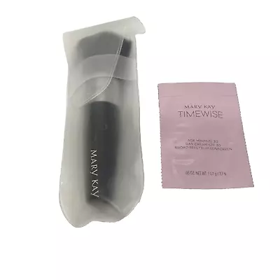 New Mary Kay Mineral Powder Foundation Brush 4  With Carry Pouch Sleeve & Sample • $10.79