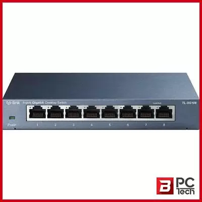 TP-LINK TL-SG108 8 Port Gigabit Desktop Switch - Metal Housing • $47.90