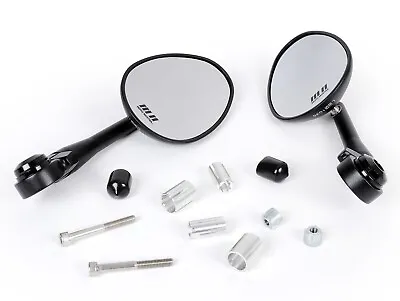 Aluminium CNC Oval Handlebar End Mirrors Matt Black - VESPA GT GTS GTV 125 300 • $126.26