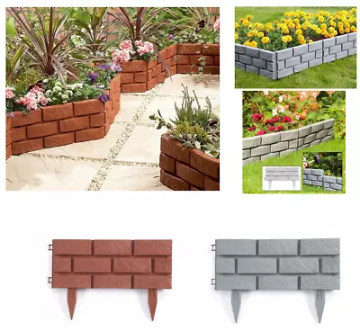 Brick Effect Lawn Path Walkway Plastic Hammer-In Garden Edging Border Fencing • £9.99