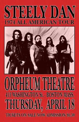 $13.99 • Buy Steely Dan Replica 1974 Concert Poster