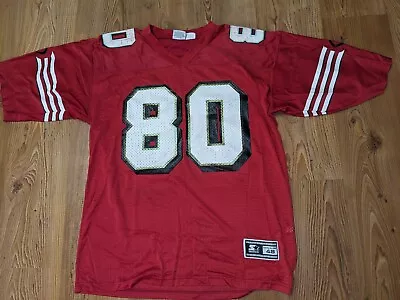 Vintage 90s San Francisco 49ers Jerry Rice #80 Starter NFL Football Jersey-48/L • $49.94