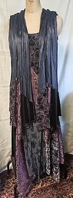 Vintage Spencer Alexis Sz. 6 Velvet Lace Burnout Dress With Shoulder  Wrap • $129