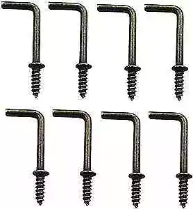  7/8  Antique Brass Ceiling Hooks 7/8 Inch 1 Shape Screw Hooks L Shape Bronze • $14.76