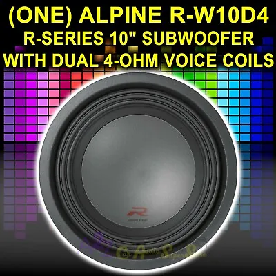 Alpine R-w10d4 10” R-series 2250 W Subwoofer Dual 4 Ohm Car Audio Sub Rw10d4 New • $203.33