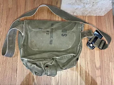 Vintage US Military M17 Gas Mask Canvas Utility Bag Indiana Jones Cosplay • $10