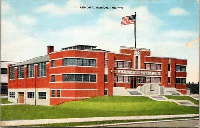  Marion Indiana National Guard Armory 1938 Motorized Artillery Medical Postcard  • $4.45