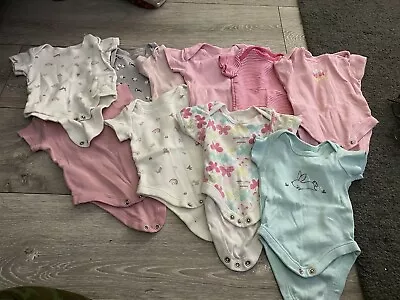 Newborn Baby Girl Bundle Newborn First Size Up To One Month Sleepsuits Babygrow • £5