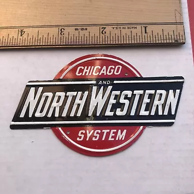 Chicago & North Western Railroad 1950’s Tin Sign Train Metal Vintage 3-3/4” • $9.99