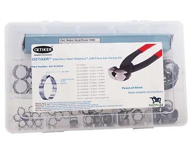 Oetiker Stainless Steel StepLess Ear Clamp Kit - OTK Clamp Kits - 100 Piece And  • $218