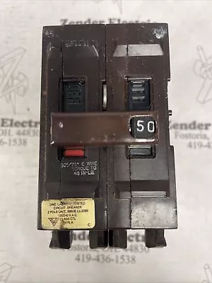 Wadsworth  A250 - 50 Amp 2 Pole 240V Type A Circuit Breaker *PLASTIC FOOT* • $30