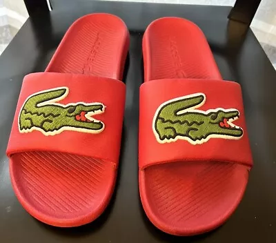 Lacoste Mens Croco BIG CROC Slides 11 Slip On Slide Sandals 319 RED • $24.95