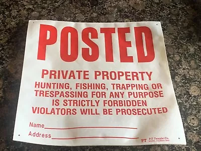 5 Vintage No Trespassing No Hunting Posted Signs 1950’s Old Stock Waxed Material • $9.99
