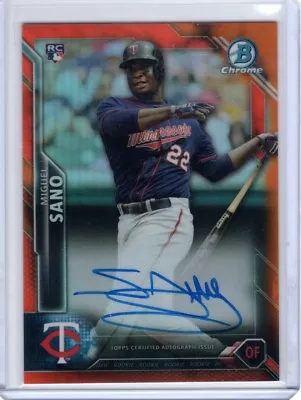 MIGUEL SANO 2016 Bowman Chrome Orange Rookie AUTO / AUTOGRAPH #d /25 • $29